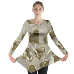   Golden Hearts Long Sleeve Tunic  by Galinka