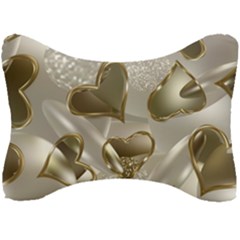   Golden Hearts Seat Head Rest Cushion by Galinka