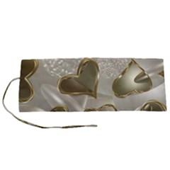   Golden Hearts Roll Up Canvas Pencil Holder (s) by Galinka