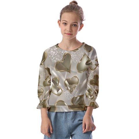   Golden Hearts Kids  Cuff Sleeve Top by Galinka