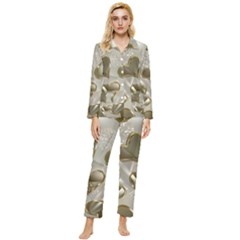   Golden Hearts Womens  Long Sleeve Pocket Pajamas Set by Galinka