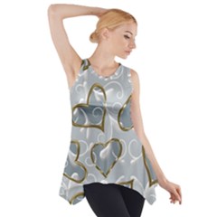  Gold Hearts Side Drop Tank Tunic by Galinka