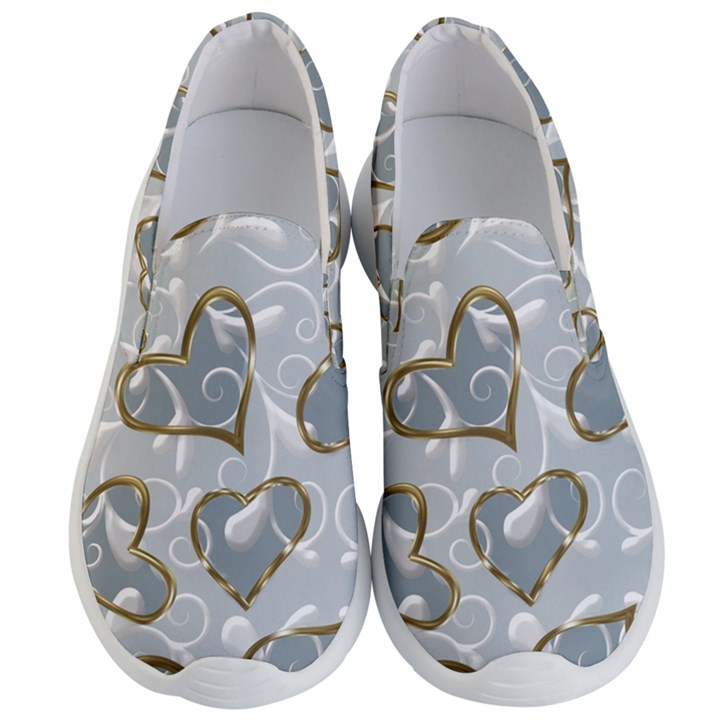  Gold hearts Men s Lightweight Slip Ons