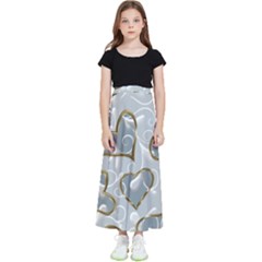  Gold Hearts Kids  Flared Maxi Skirt by Galinka