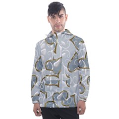  Gold Hearts Men s Front Pocket Pullover Windbreaker by Galinka