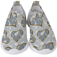  Gold Hearts Kids  Slip On Sneakers