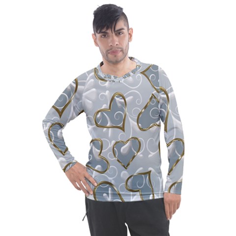  Gold Hearts Men s Pique Long Sleeve Tee by Galinka