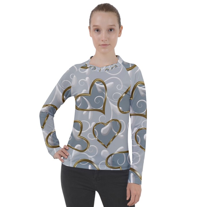  Gold hearts Women s Pique Long Sleeve Tee