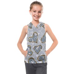  Gold Hearts Kids  Sleeveless Hoodie by Galinka