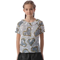  Gold Hearts Kids  Frill Chiffon Blouse by Galinka