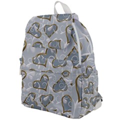   Gold Hearts On A Blue Background Top Flap Backpack by Galinka