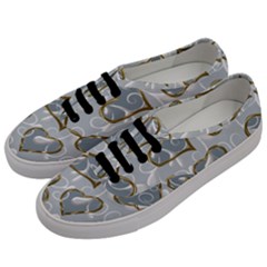   Gold Hearts On A Blue Background Men s Classic Low Top Sneakers by Galinka