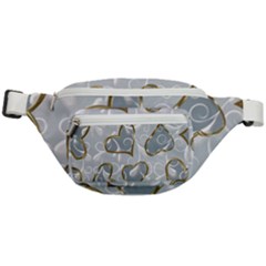   Gold Hearts On A Blue Background Fanny Pack by Galinka