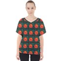 Rose Ornament V-Neck Dolman Drape Top View1