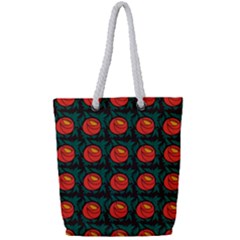 Rose Ornament Full Print Rope Handle Tote (small) by SychEva