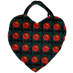 Rose Ornament Giant Heart Shaped Tote by SychEva