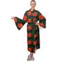 Rose Ornament Maxi Velour Kimono View1