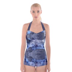 Bluemountains Boyleg Halter Swimsuit 