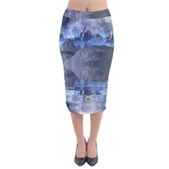 Bluemountains Velvet Midi Pencil Skirt by LW323