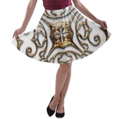 Gold Design A-line Skater Skirt by LW323