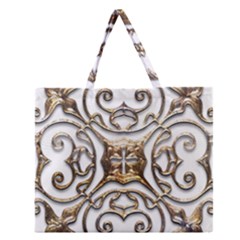 Gold Design Zipper Large Tote Bag by LW323