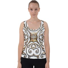 Gold Design Velvet Tank Top by LW323