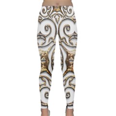 Gold Design Lightweight Velour Classic Yoga Leggings