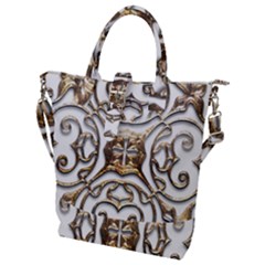 Gold Design Buckle Top Tote Bag