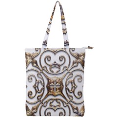 Gold Design Double Zip Up Tote Bag by LW323