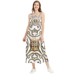 Gold Design Boho Sleeveless Summer Dress by LW323