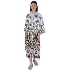 Gold Design Maxi Satin Kimono by LW323