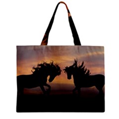 Evening Horses Zipper Mini Tote Bag by LW323