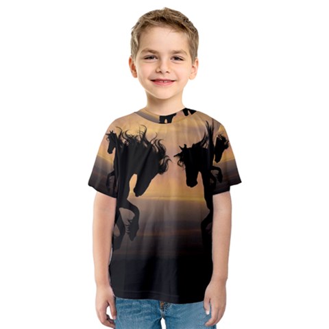 Evening Horses Kids  Sport Mesh Tee by LW323