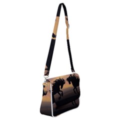 Evening Horses Shoulder Bag With Back Zipper by LW323