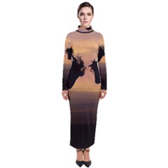 Evening Horses Turtleneck Maxi Dress by LW323