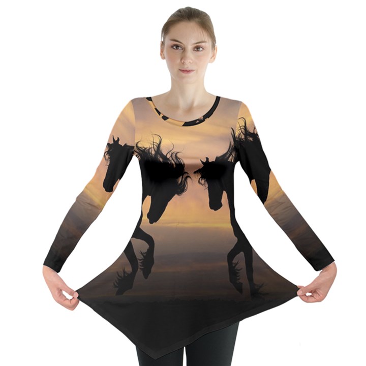 Evening Horses Long Sleeve Tunic 