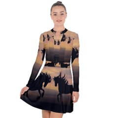 Evening Horses Long Sleeve Panel Dress by LW323