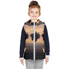 Evening Horses Kids  Hooded Puffer Vest