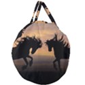 Evening Horses Giant Round Zipper Tote View1