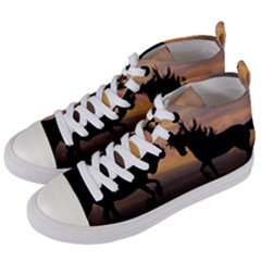 Evening Horses Women s Mid-top Canvas Sneakers by LW323