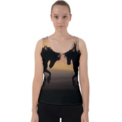 Evening Horses Velvet Tank Top by LW323