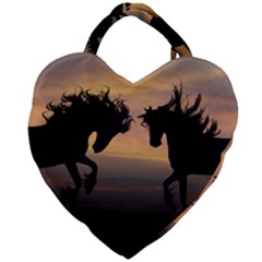 Evening Horses Giant Heart Shaped Tote by LW323