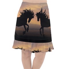 Evening Horses Fishtail Chiffon Skirt by LW323