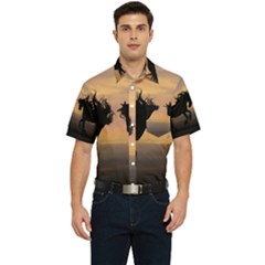 Evening Horses Men s Short Sleeve Pocket Shirt  by LW323