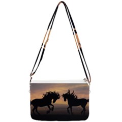 Evening Horses Double Gusset Crossbody Bag by LW323