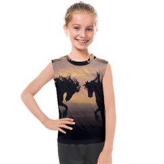 Evening Horses Kids  Mesh Tank Top