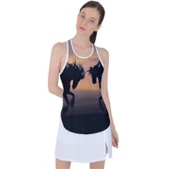 Evening Horses Racer Back Mesh Tank Top by LW323