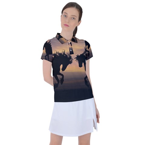 Evening Horses Women s Polo Tee by LW323