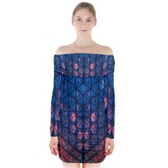 Abstract3 Long Sleeve Off Shoulder Dress