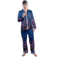 Abstract3 Men s Long Sleeve Satin Pajamas Set by LW323